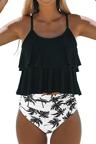 Beachsissi Tankini Bathing Suit Leaf Print High Waisted Tummy Control 2 Piece Swimsuit von Beachsissi