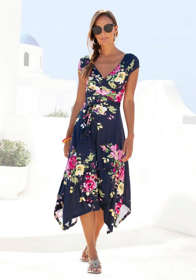 Beachtime Sommerkleid mit Zipfelsaum und Schleife in der Taille, Jerseykleid, Strandkleid von Beachtime