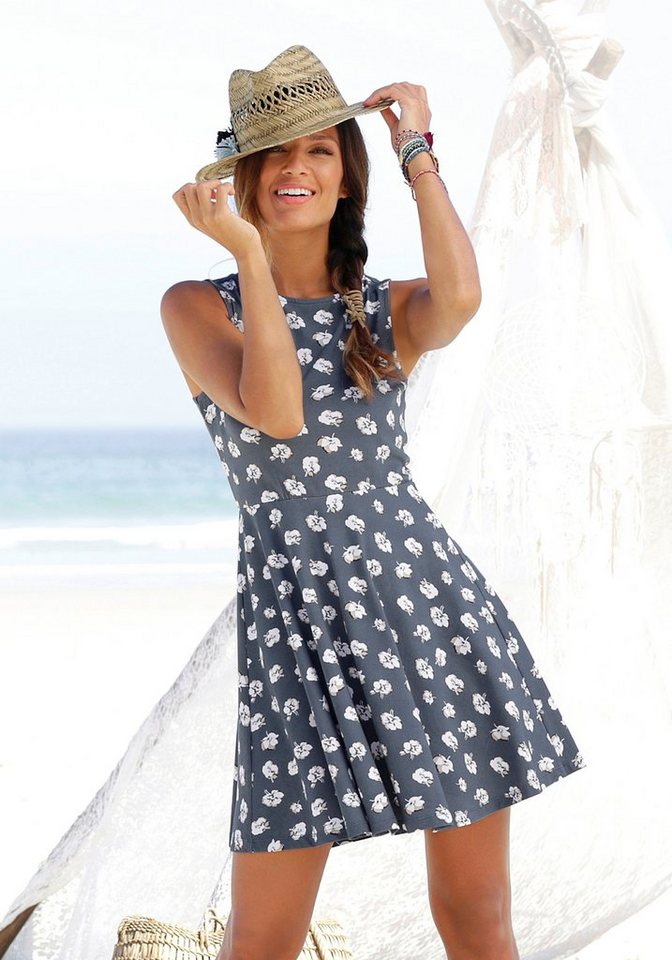 Beachtime Strandkleid mit Blumendruck aus Baumwolle, Minikleid, Sommerkleid von Beachtime