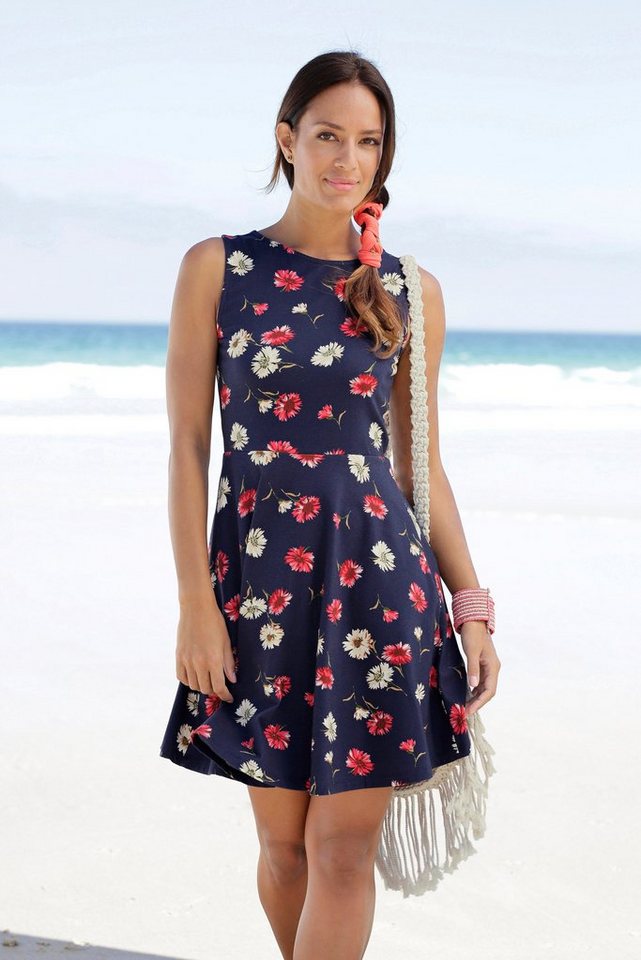 Beachtime Strandkleid mit Blumendruck, Sommerkleid aus elastischer Baumwolle von Beachtime