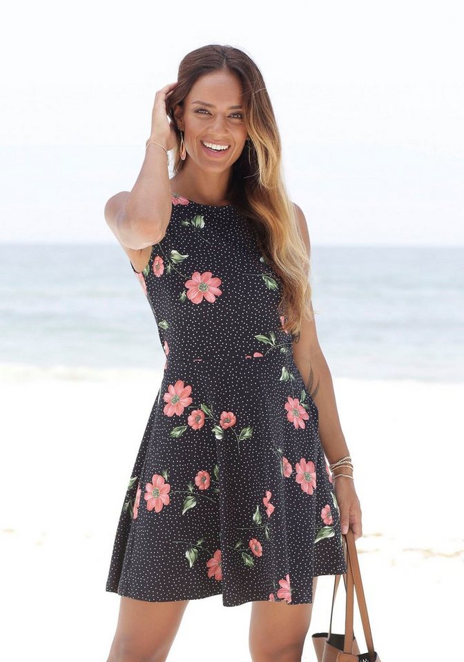 Beachtime Strandkleid mit dezenten Pünktchen, Sommerkleid aus elastischer Baumwolle von Beachtime