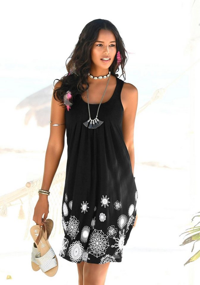 Beachtime Strandkleid mit grafischem Druck, leichtes Sommerkleid aus Jersey von Beachtime