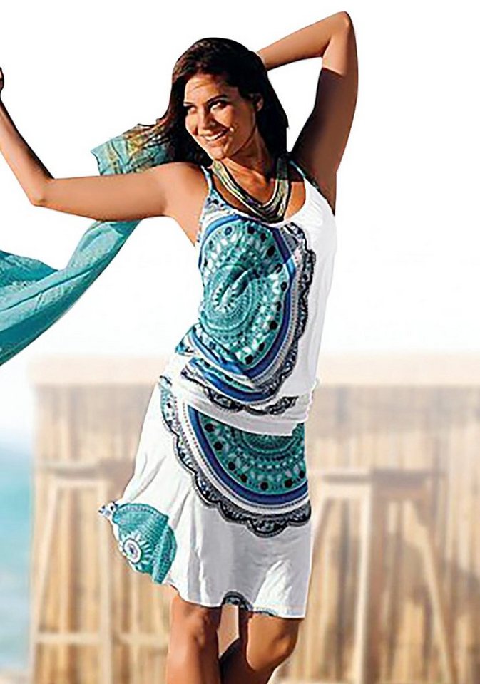 Beachtime Strandkleid mit Alloverprint und verstellbaren Trägern, Sommerkleid, Jerseykleid von Beachtime