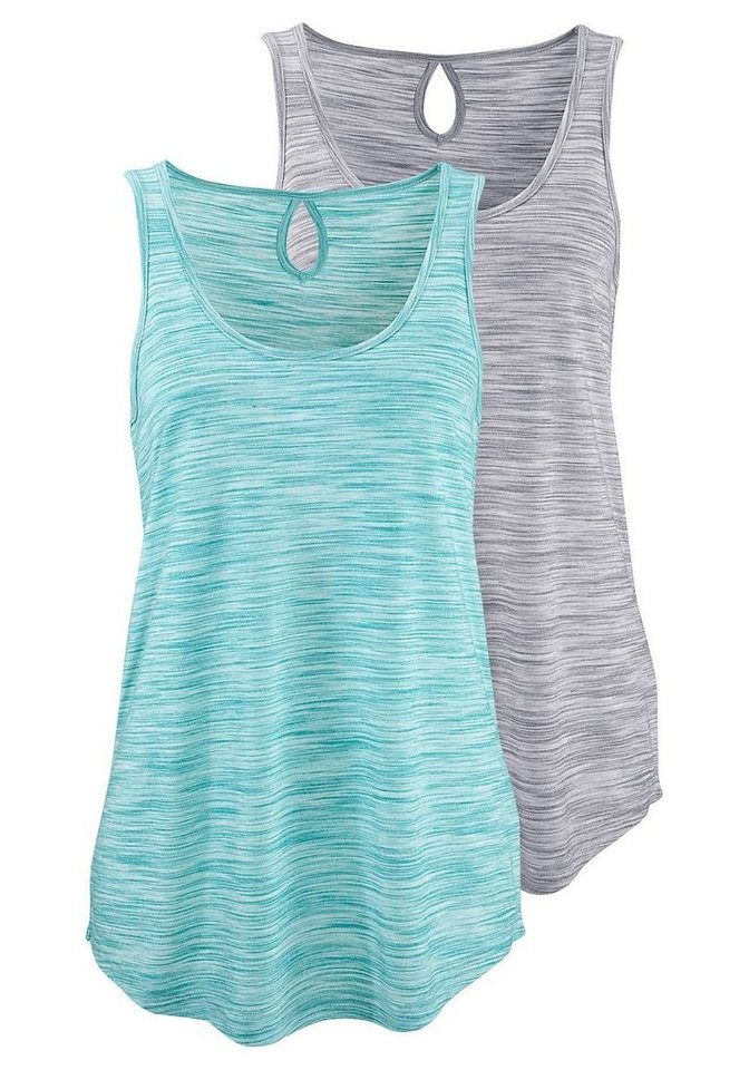 Beachtime Tanktop (2er-Pack) mit kleinem Cut-Out im Nacken von Beachtime