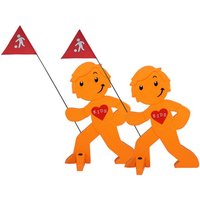 BEACHTREKKER Streetbuddy Warnfigur für mehr Kindersicherheit - orange 2er Set von Beachtrekker