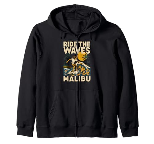 Malibu Ride The Waves Retro Herren Surfs Up Skateboarding Kapuzenjacke Malibu Ride The Waves Retro Herren Surfs Up Skateboarding Kapuzenjacke von Beachy Vibes Malibu Surfs Up Skateboarding Wear
