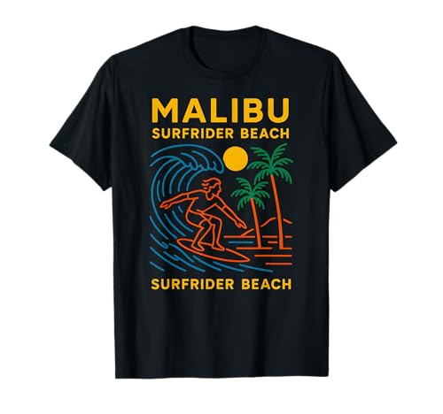 Malibu Surfrider Beach Vintage Herren Surfs Up T-Shirt von Beachy Vibes Malibu Surfs Up Skateboarding Wear