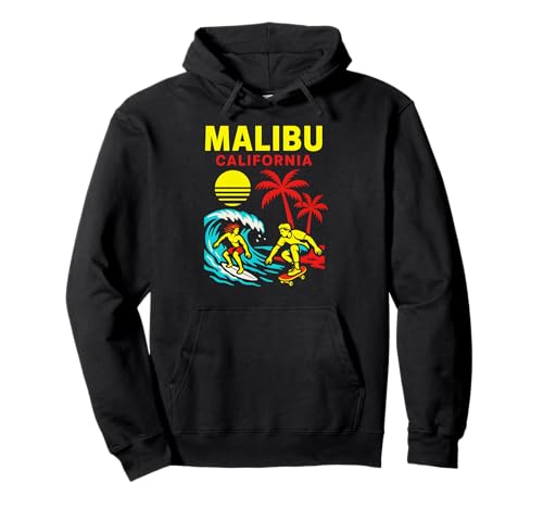 Surfen Malibu California Vintage Herren Beach Life Pullover Hoodie Surfen Malibu California Vintage Herren Beach Life Pullover Hoodie von Beachy Vibes Malibu Surfs Up Skateboarding Wear