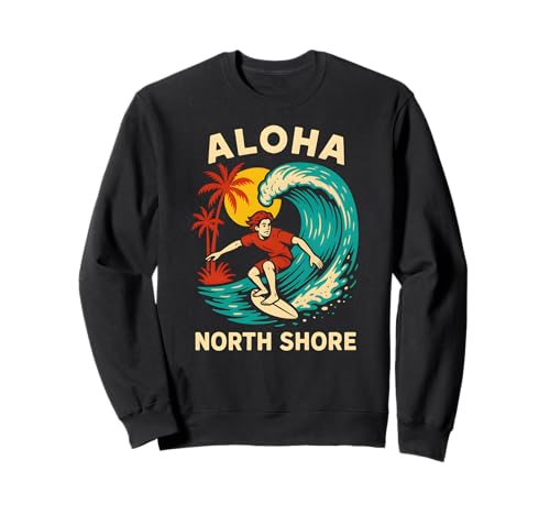 Hawaii Surfer Aloha North Shore Vintage Herren Surfs Up Sweatshirt Hawaii Surfer Aloha North Shore Vintage Herren Surfs Up Sweatshirt von Beachy Vibes North Shore Surfs Up Skateboarding