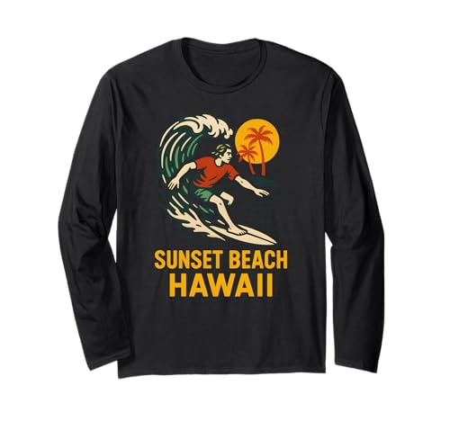 North Shore Surf Sunset Beach Hawaii Vintage Herren Beach Life Langarmshirt North Shore Surf Sunset Beach Hawaii Vintage Herren Beach Life Langarmshirt von Beachy Vibes North Shore Surfs Up Skateboarding