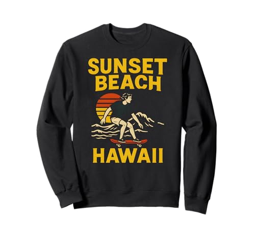 North Shore Surf Sunset Beach Hawaii Vintage Herren Beach Life Sweatshirt North Shore Surf Sunset Beach Hawaii Vintage Herren Beach Life Sweatshirt von Beachy Vibes North Shore Surfs Up Skateboarding