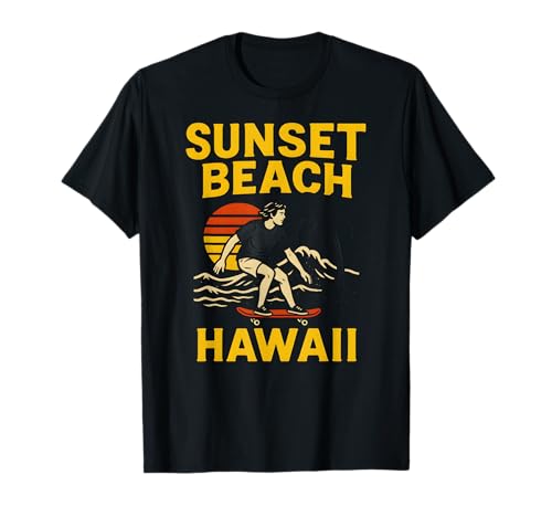 North Shore Surf Sunset Beach Hawaii Vintage Herren Beach Life T-Shirt North Shore Surf Sunset Beach Hawaii Vintage Herren Beach Life T-Shirt von Beachy Vibes North Shore Surfs Up Skateboarding