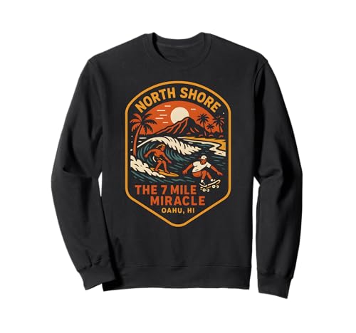 North Shore Surfing The 7 Mile Miracle Vintage Herren Beach Li Sweatshirt North Shore Surfing The 7 Mile Miracle Vintage Herren Beach Li Sweatshirt von Beachy Vibes North Shore Surfs Up Skateboarding