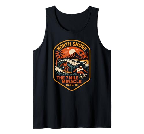 North Shore Surfing The 7 Mile Miracle Vintage Herren Beach Li Tank Top North Shore Surfing The 7 Mile Miracle Vintage Herren Beach Li Tank Top von Beachy Vibes North Shore Surfs Up Skateboarding