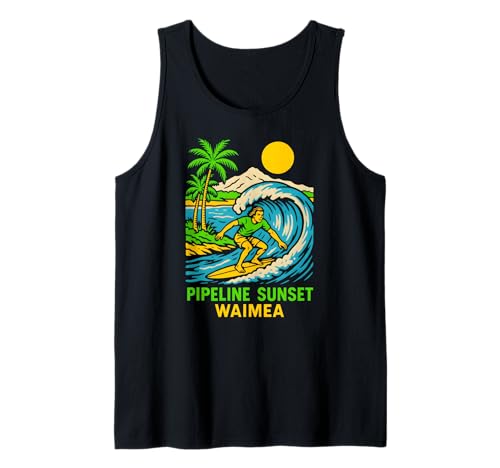 Oahu Hawaii Pipeline Sunset Retro Herren Surfs Up Tank Top Oahu Hawaii Pipeline Sunset Retro Herren Surfs Up Tank Top von Beachy Vibes North Shore Surfs Up Skateboarding