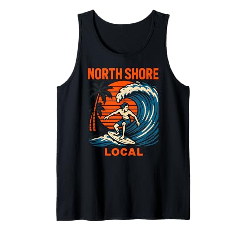Surfen North Shore Local Vintage Herren Beach Life Tank Top Surfen North Shore Local Vintage Herren Beach Life Tank Top von Beachy Vibes North Shore Surfs Up Skateboarding