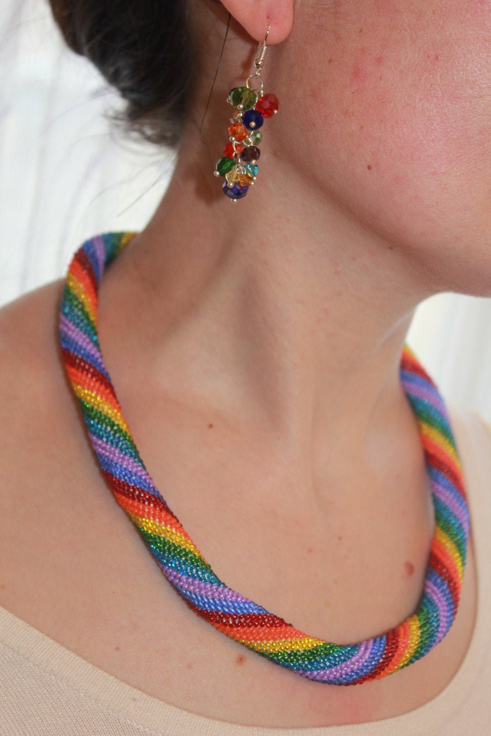 Regenbogen Crystal Cluster Ohrringe Mehrfarbige Baumelnden Tropfenohrringe Regenbogen Crystal Cluster Ohrringe Mehrfarbige Baumelnden Tropfenohrringe von BeadCreativityByOlia