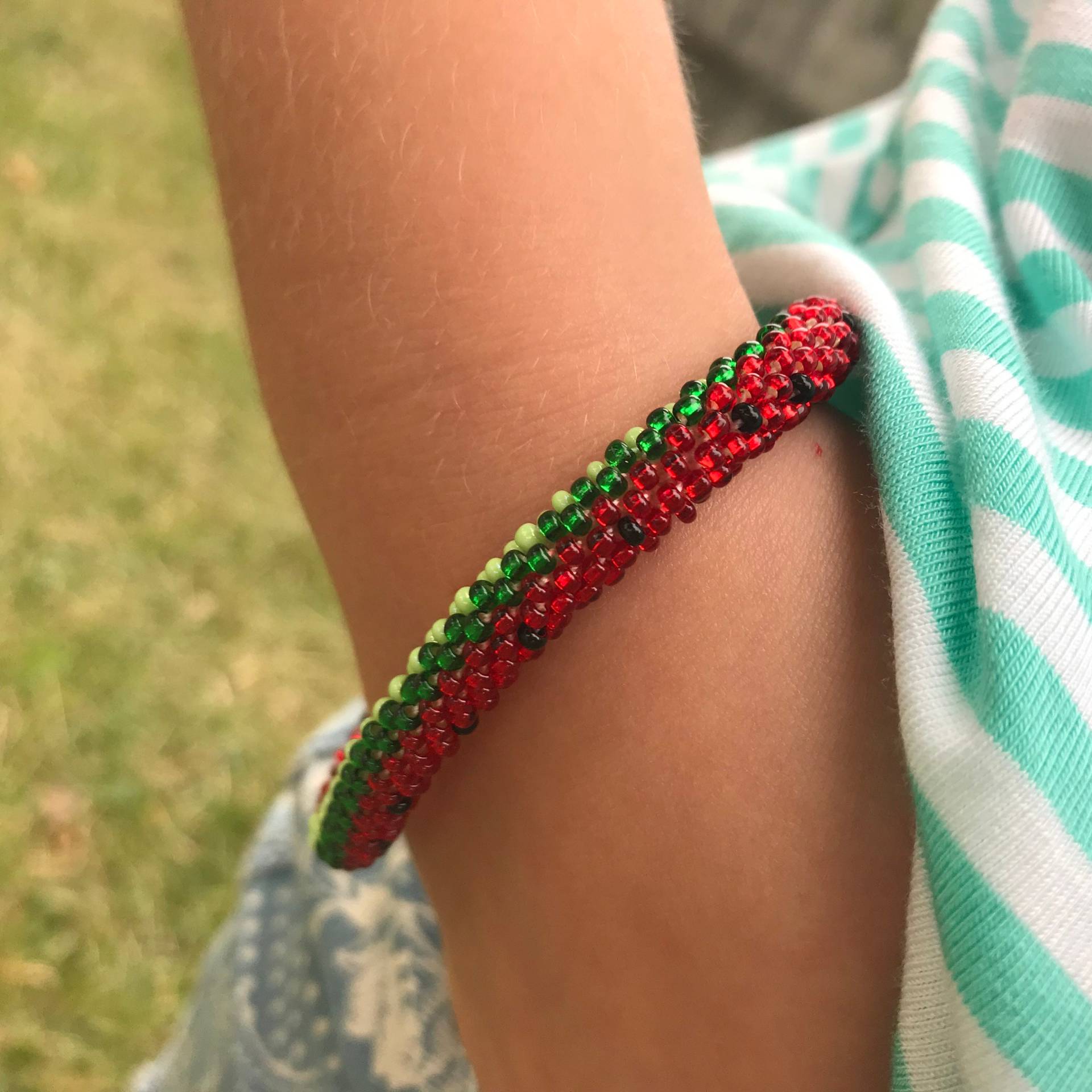 Wassermelone Armband Sommer Schmuck Geschenk Für Freundin, Süßes Accessoire Tochter Teenager-Mädchen Geschenke Geburtstagsarmband Nichte von BeadCreativityByOlia