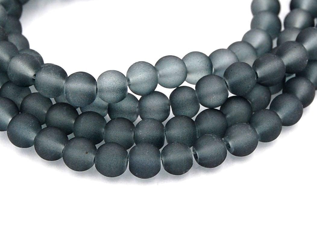 6 Mm Sturm Grau Gefrostet Matte Glas Runde Gepresste Lose Perlen - 100 6 Mm Sturm Grau Gefrostet Matte Glas Runde Gepresste Lose Perlen - 100 von BeadGirlzBoutique