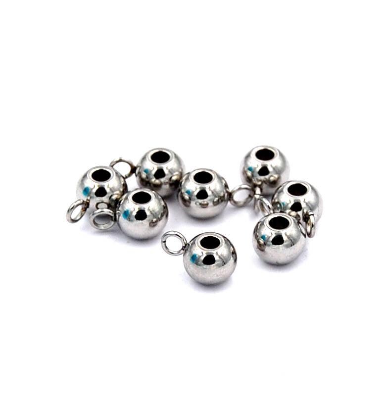 304 Edelstahl Runder Aufhänger Für Charms, 9x5x6mm -10 Stück von BeadGirlzBoutique