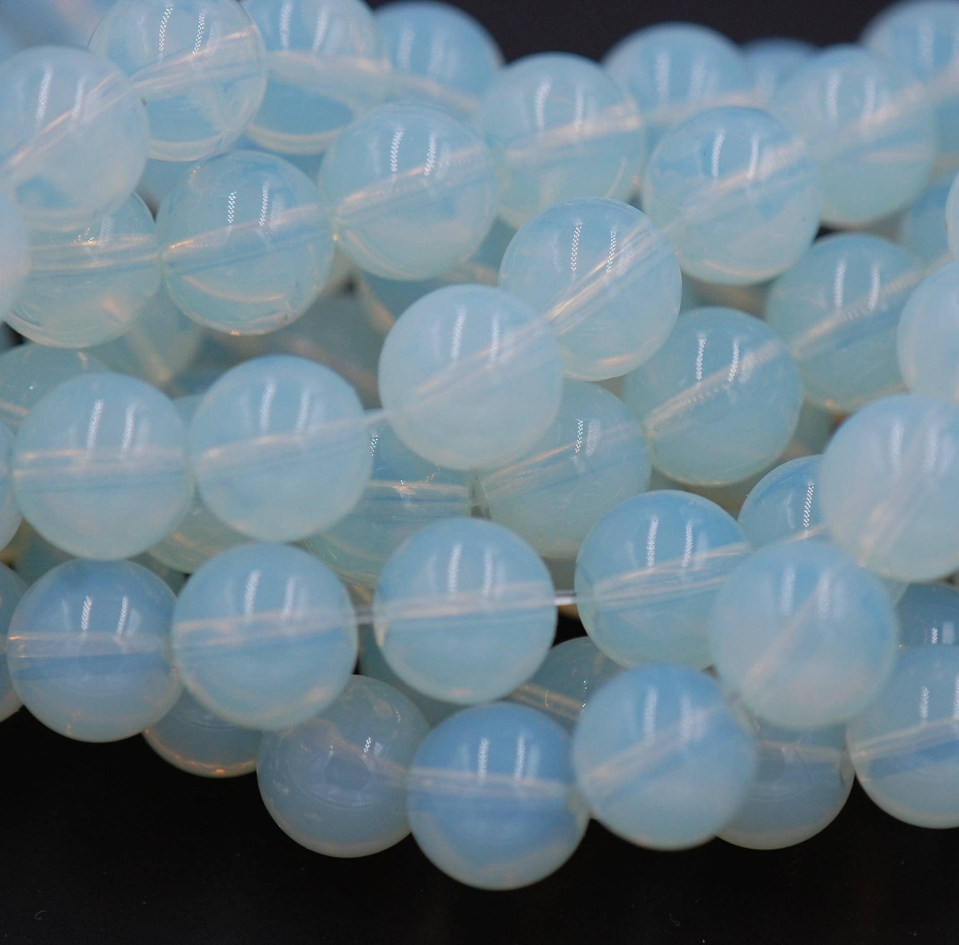 8 Mm Sea "Opal" Glas Cremeweiß Blau Opalisierend 8 Mm Sea "Opal" Glas Cremeweiß Blau Opalisierend von BeadGirlzBoutique