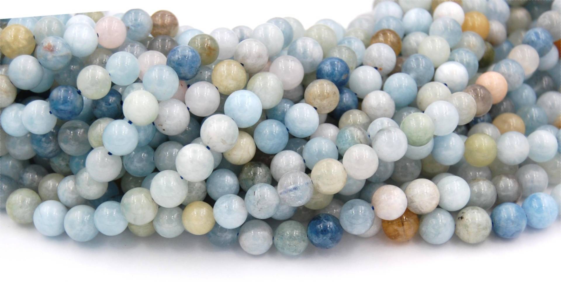 8mm Mehrfarbiger Aquamarin-Strang, Grad Ab +, Beryl-Aquamarin -15, 5 Strang 8mm Mehrfarbiger Aquamarin-Strang, Grad Ab +, Beryl-Aquamarin -15, 5 Strang von BeadGirlzBoutique