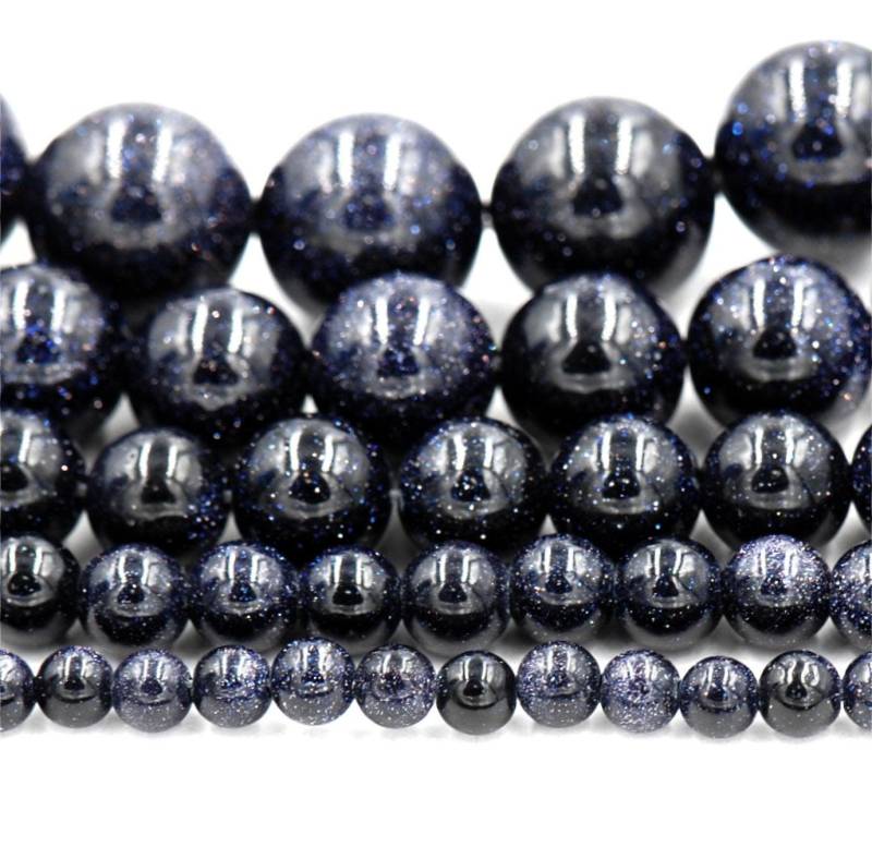 Blau Goldstone Perlen 4 Mm 6 8 10 12 Mm, 15, 5 "strang, Blauer Sandstein von BeadGirlzBoutique