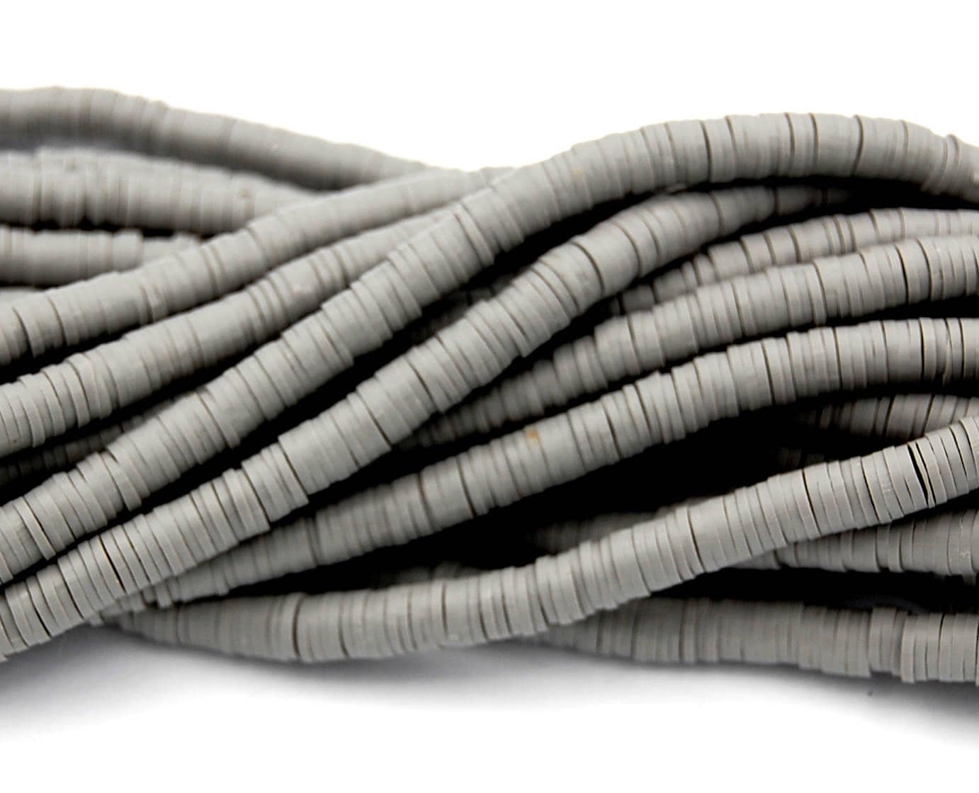 Flache Runde Handgemachte Polymer Clay Perle Spacers, Dunkelgrau, 6 X 1 Mm Flache Runde Handgemachte Polymer Clay Perle Spacers, Dunkelgrau, 6 X 1 Mm von BeadGirlzBoutique