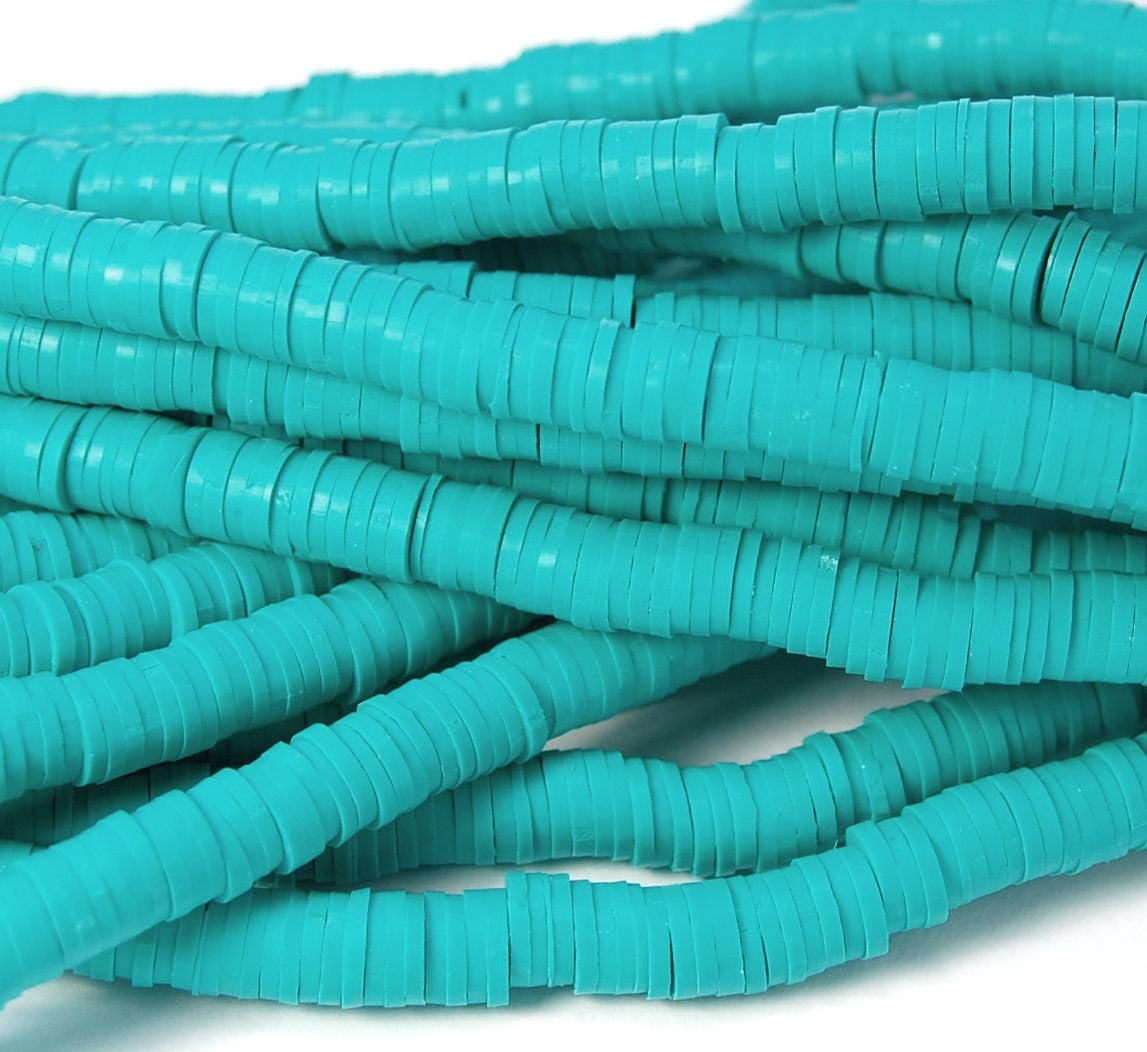 Flache Runde Handgemachte Polymer Clay Perle Spacer, Grün Türkis, 6 X 1 Mm Flache Runde Handgemachte Polymer Clay Perle Spacer, Grün Türkis, 6 X 1 Mm von BeadGirlzBoutique