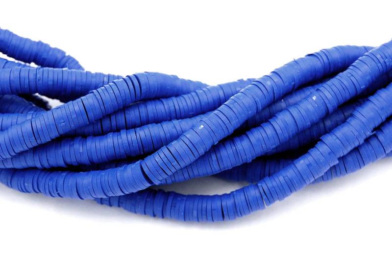 Flache Runde Handgemachte Polymer Clay Perle Spacer, Cerulean Blue, 6 X 1 Mm von BeadGirlzBoutique