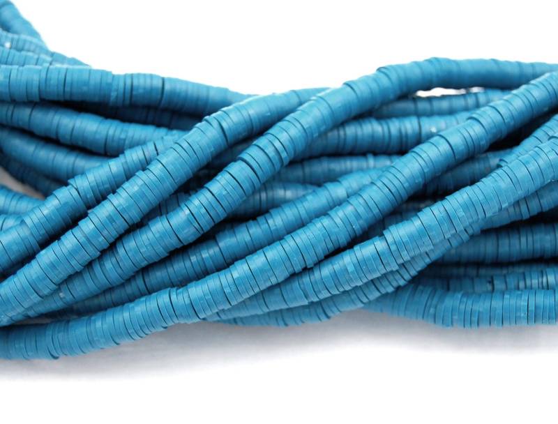 Flache Runde Handgefertigte Polymer Clay Spacer, Karibik-Azurblau, 6 X 1 Mm von BeadGirlzBoutique