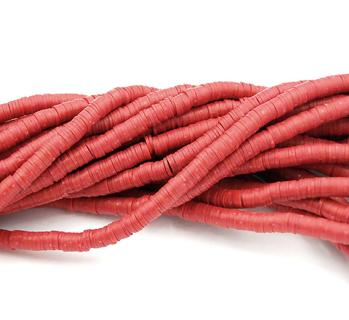 Flache Runde Handgemachte Polymer Clay Spacer, Rot, 6x1mm Flache Runde Handgemachte Polymer Clay Spacer, Rot, 6x1mm von BeadGirlzBoutique