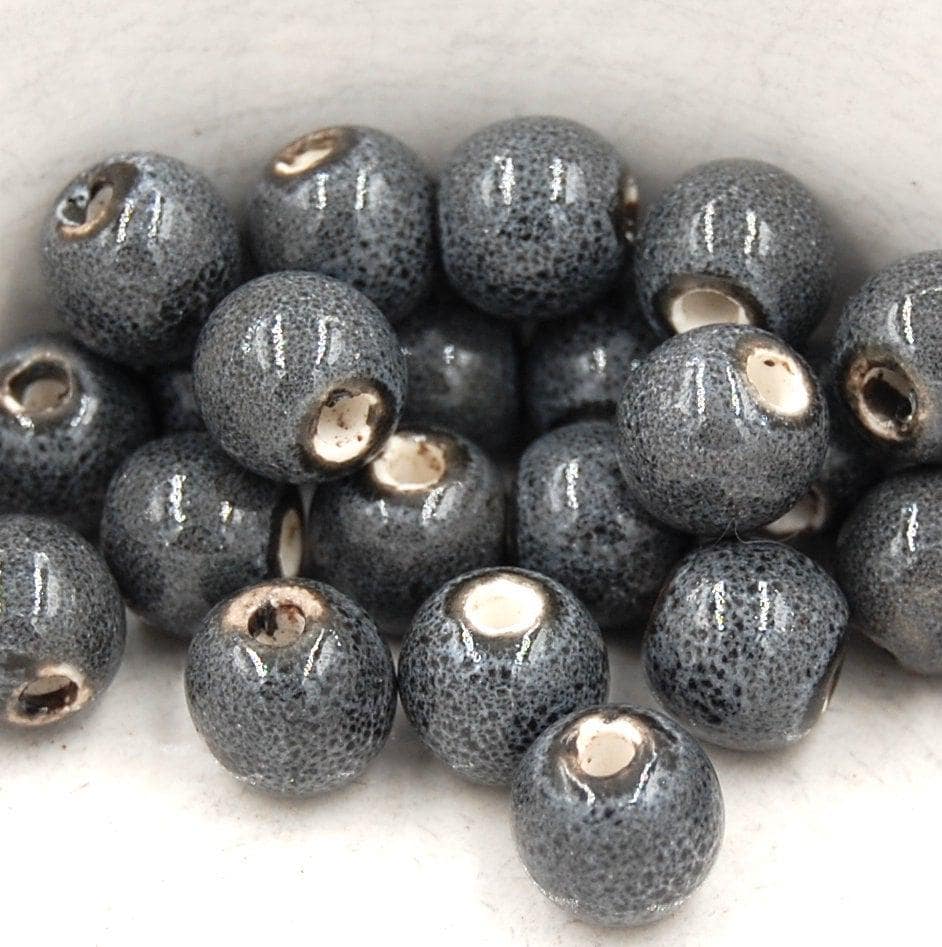 Grau Glasiertes Porzellan, Boho-Look 6 Mm Runde Perle -25 Grau Glasiertes Porzellan, Boho-Look 6 Mm Runde Perle -25 von BeadGirlzBoutique