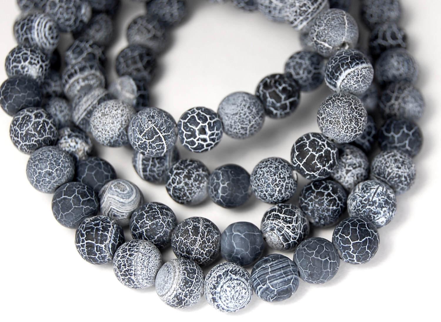 Grauer Achat Gefrostete Matte 8 Mm Runde Perlen -14, 9-Zoll-strang Grauer Achat Gefrostete Matte 8 Mm Runde Perlen -14, 9-Zoll-strang von BeadGirlzBoutique