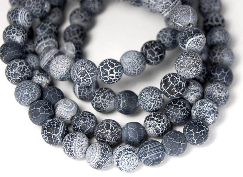 Grauer Achat Gefrostete Matte 8 Mm Runde Perlen -14, 9-Zoll-strang Grauer Achat Gefrostete Matte 8 Mm Runde Perlen -14, 9-Zoll-strang von BeadGirlzBoutique