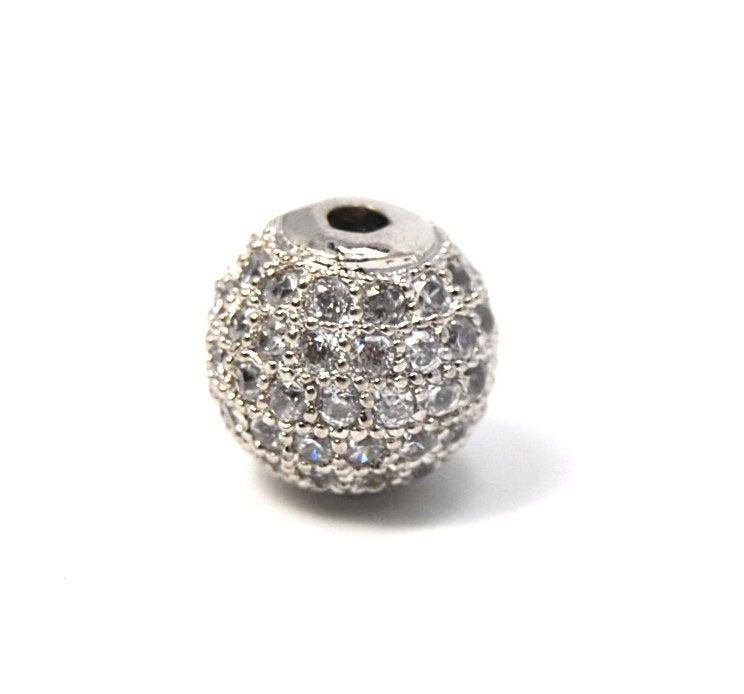 Klare Crystal Platinum Zirkonia Perlen, 8 Mm Rund Klare Crystal Platinum Zirkonia Perlen, 8 Mm Rund von BeadGirlzBoutique