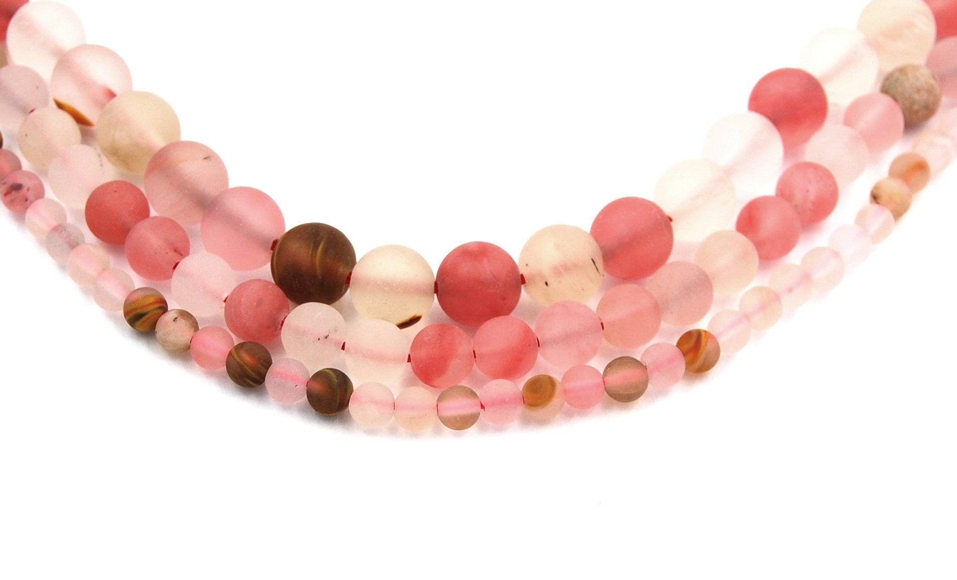 Matt Gemischter Cherry Quartz, Gefrostet 4mm, 6mm, 8mm, 10mm, 12mm -15 Inch Strang Matt Gemischter Cherry Quartz, Gefrostet 4mm, 6mm, 8mm, 10mm, 12mm -15 Inch Strang von BeadGirlzBoutique