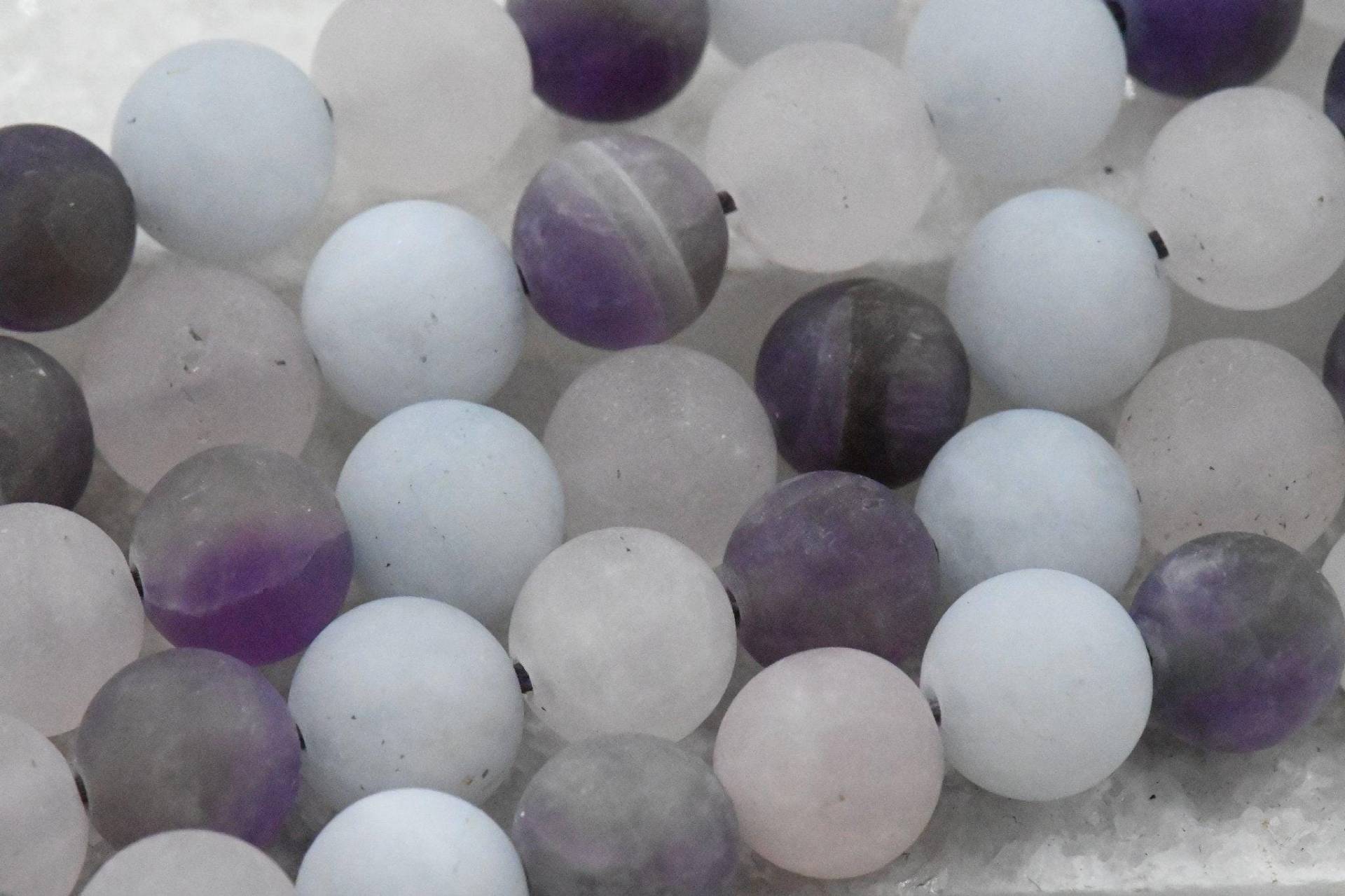 Matte Aquamarin, Amethyst Und Rosenquarz Gemischte Perlenstränge, 6mm, 8mm, 10mm, 12mm, Voller Strang Matte Aquamarin, Amethyst Und Rosenquarz Gemischte Perlenstränge, 6mm, 8mm, 10mm, 12mm, Voller Strang von BeadGirlzBoutique