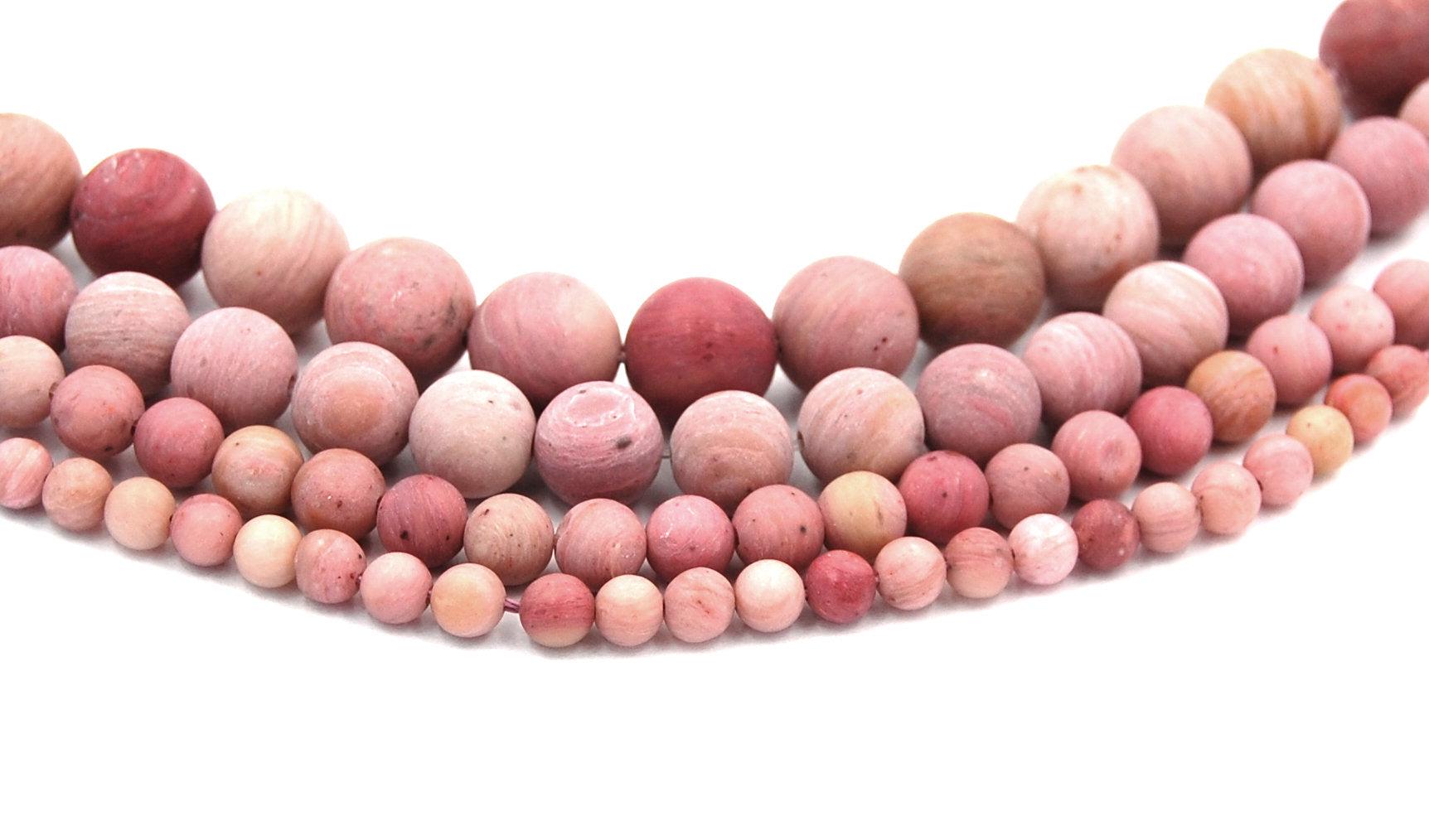 Matte Rhodochrosit Perlen Stränge, 4mm, 6mm, 8mm, 10mm, 12mm, Runde -15 Strang Matte Rhodochrosit Perlen Stränge, 4mm, 6mm, 8mm, 10mm, 12mm, Runde -15 Strang von BeadGirlzBoutique