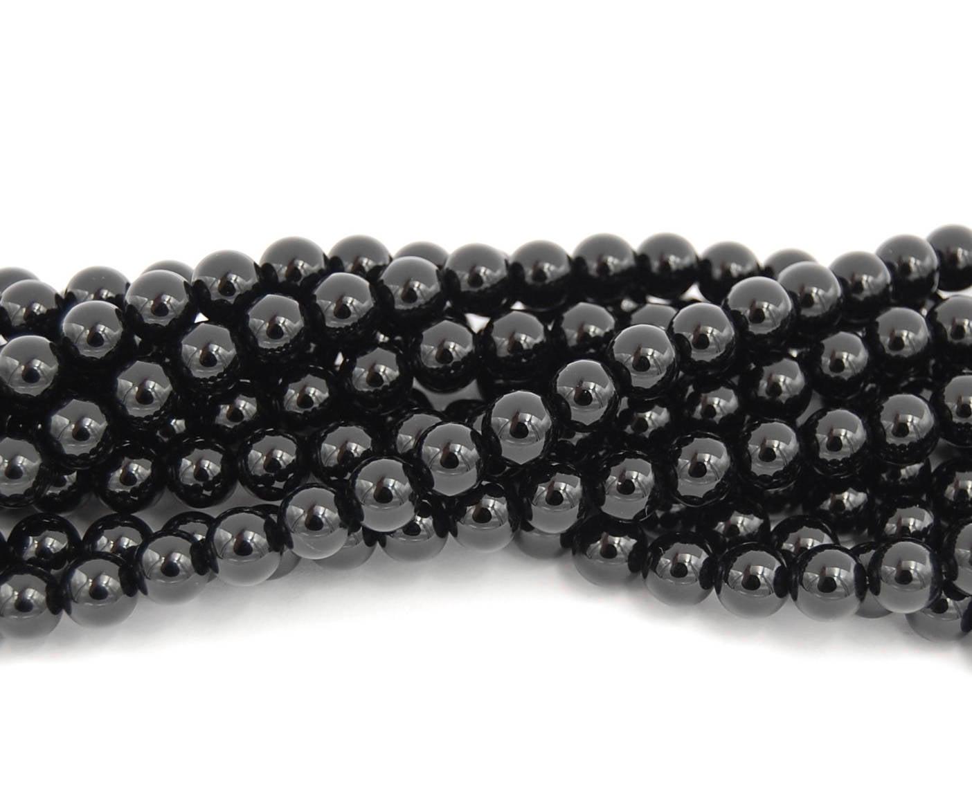Onyx, Schwarz 4 Mm Glänzende Runde Perlen -15, 5-Zoll-strang Onyx, Schwarz 4 Mm Glänzende Runde Perlen -15, 5-Zoll-strang von BeadGirlzBoutique
