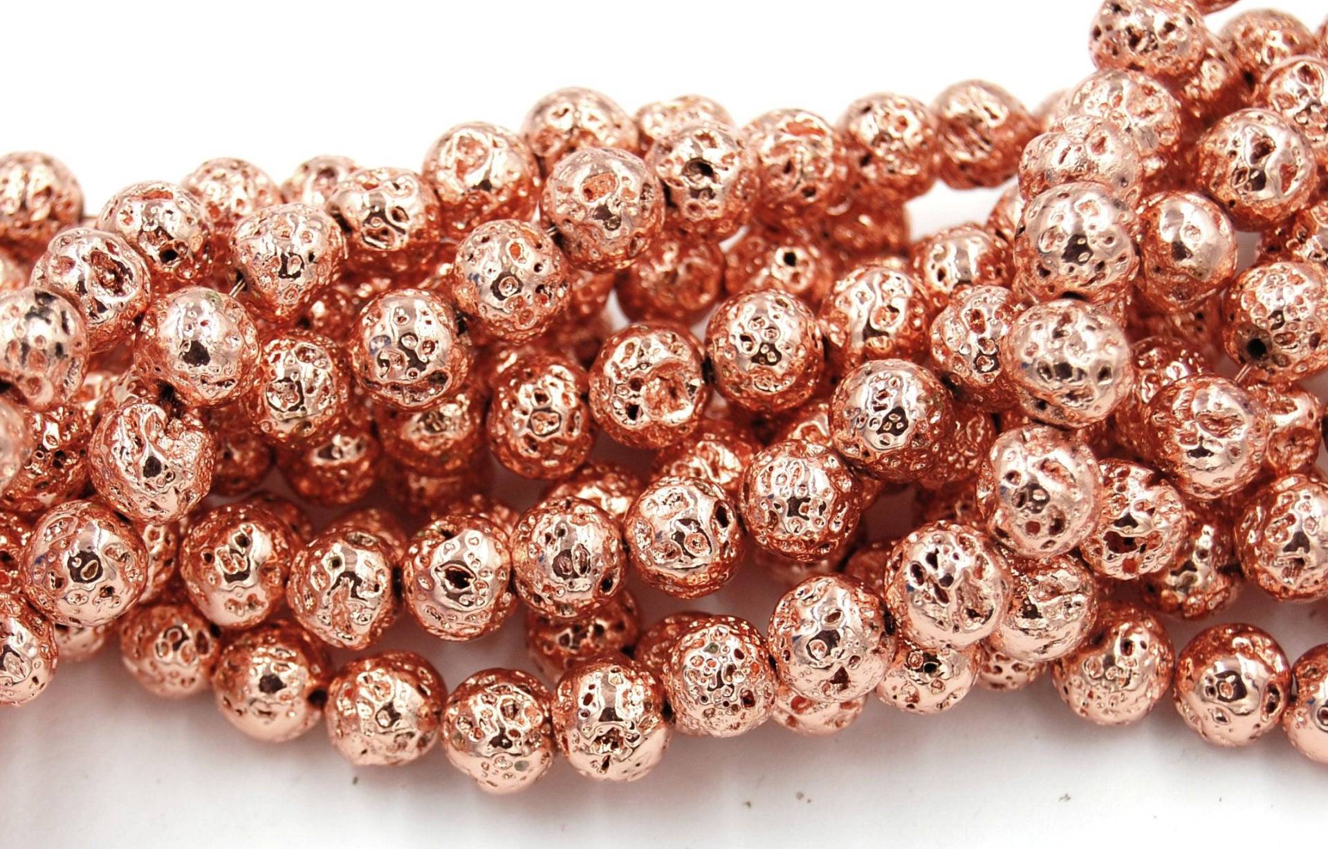 Rose Gold Galvanisierter Lavastein Runde 6 Mm, 8 10 Mm Natürliche Perlen -Voller Strang Rose Gold Galvanisierter Lavastein Runde 6 Mm, 8 10 Mm Natürliche Perlen -Voller Strang von BeadGirlzBoutique