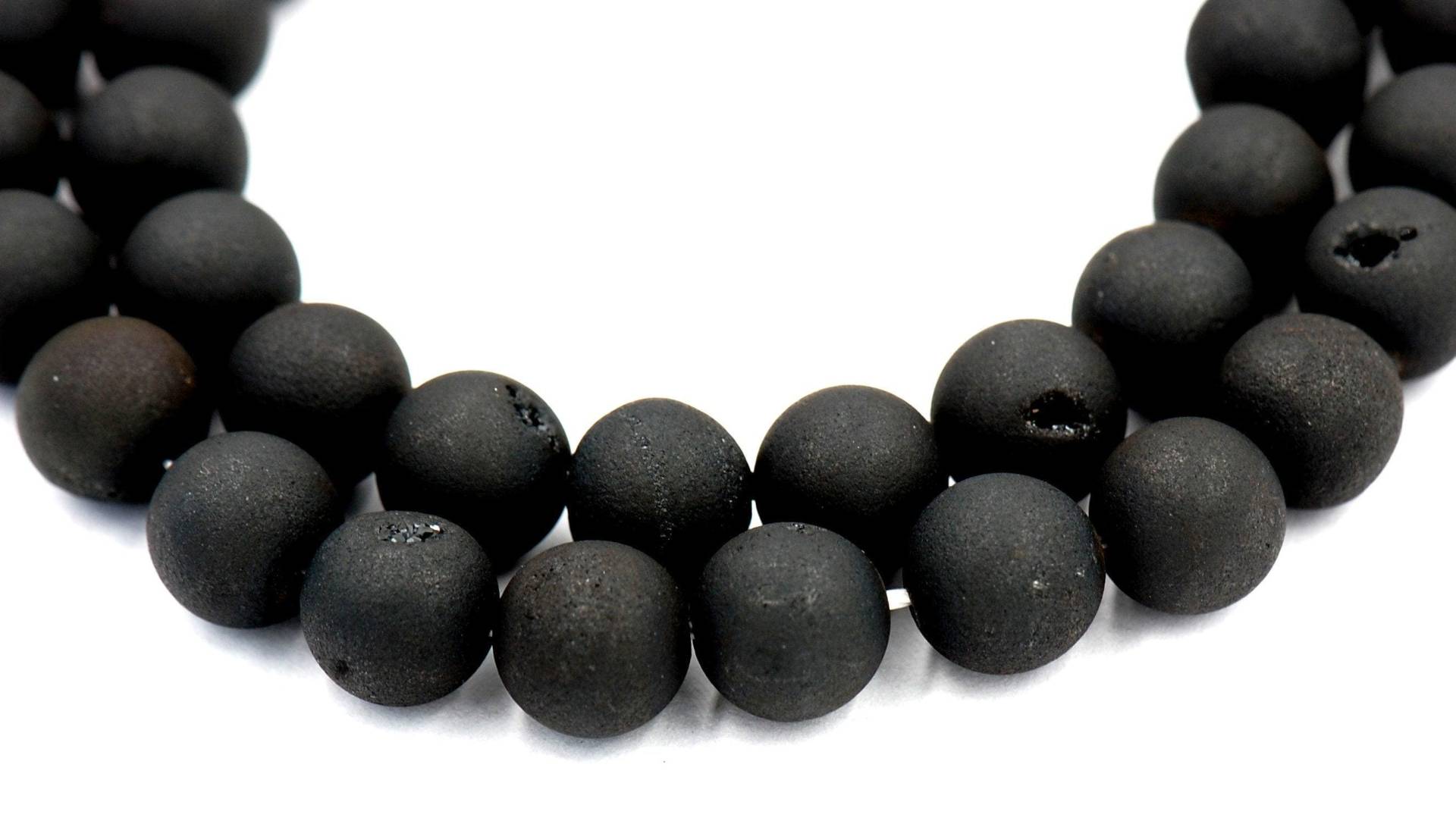 Überzogener Druzy Achat-Schwarz, 8 Mm, 10 Mm Rund -15-Zoll-strang Überzogener Druzy Achat-Schwarz, 8 Mm, 10 Mm Rund -15-Zoll-strang von BeadGirlzBoutique