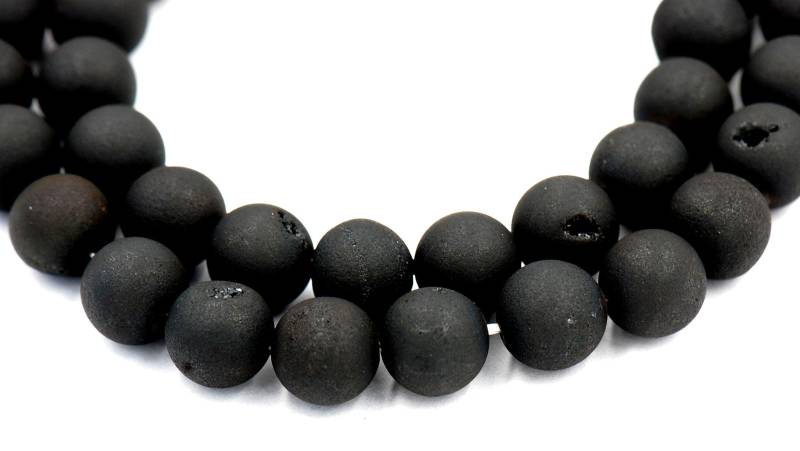 Überzogener Druzy Achat-Schwarz, 8 Mm, 10 Mm Rund -15-Zoll-strang Überzogener Druzy Achat-Schwarz, 8 Mm, 10 Mm Rund -15-Zoll-strang von BeadGirlzBoutique