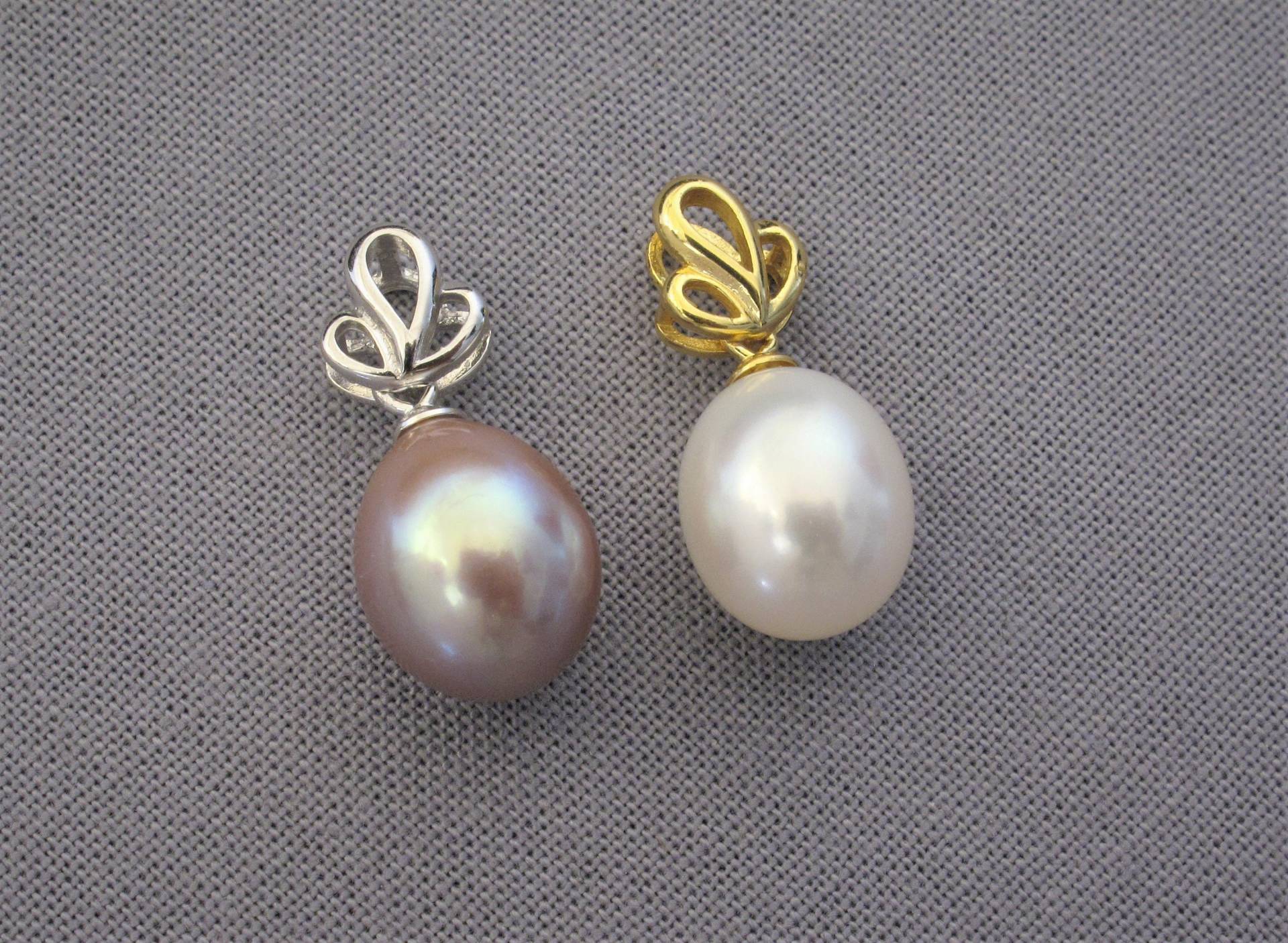 Naturperlen Anhänger 925 Sterling Silber Oder Gold, Brautschmuck Naturperlen Anhänger 925 Sterling Silber Oder Gold, Brautschmuck von BeadHouseCo