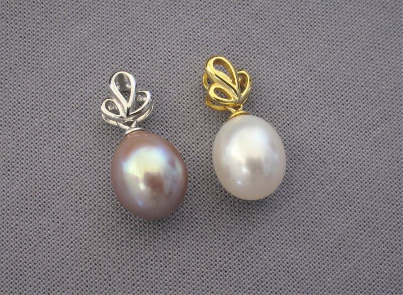 Naturperlen Anhänger 925 Sterling Silber Oder Gold, Brautschmuck Naturperlen Anhänger 925 Sterling Silber Oder Gold, Brautschmuck von BeadHouseCo