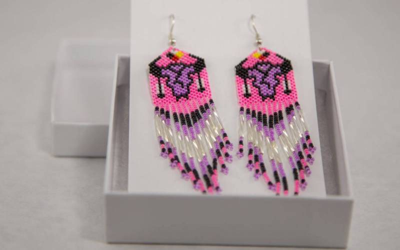 Bull Horns Beaded Earrings Made With Glass Perlen Free Shipping Bull Horns Beaded Earrings Made With Glass Perlen Free Shipping von BeadMasterCreations