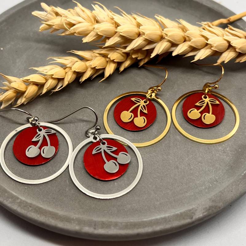 Filigrane Ohrringe Mit Kirschen von BeadNes