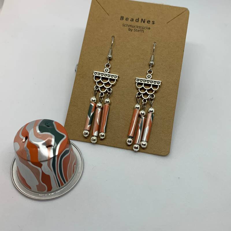Kaffeekapsel Ohrringe Boho Hänger von BeadNes