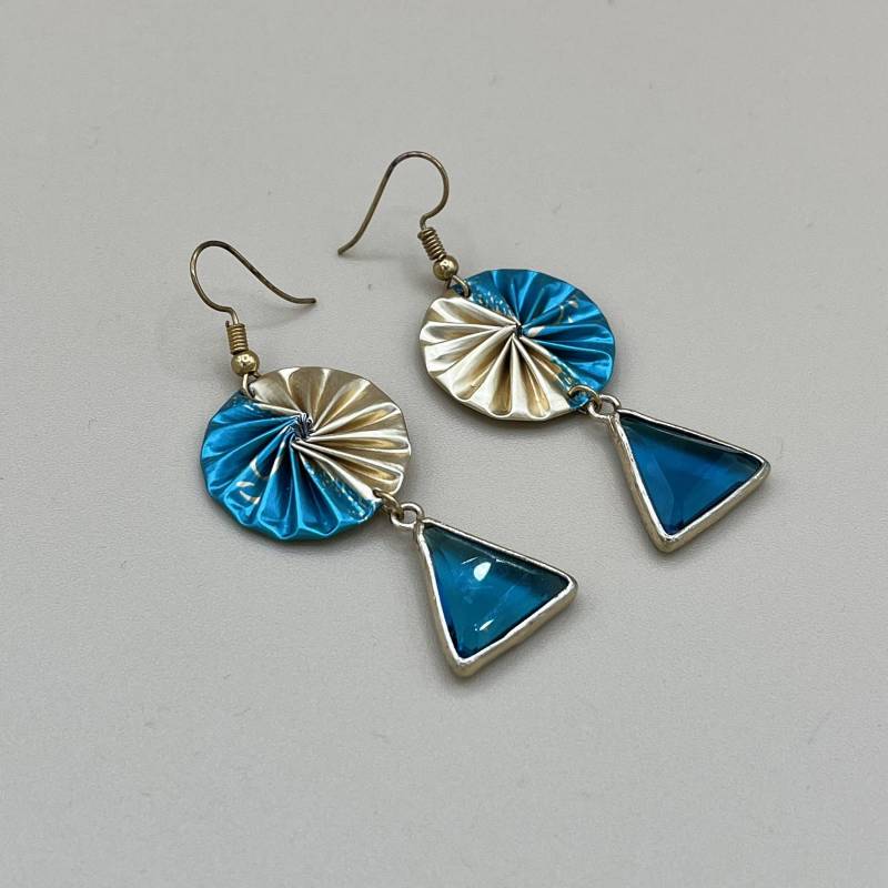 Kaffeekapsel Ohrringe - Statement Gold Und Türkis Kaffeekapsel Ohrringe - Statement Gold Und Türkis von BeadNes