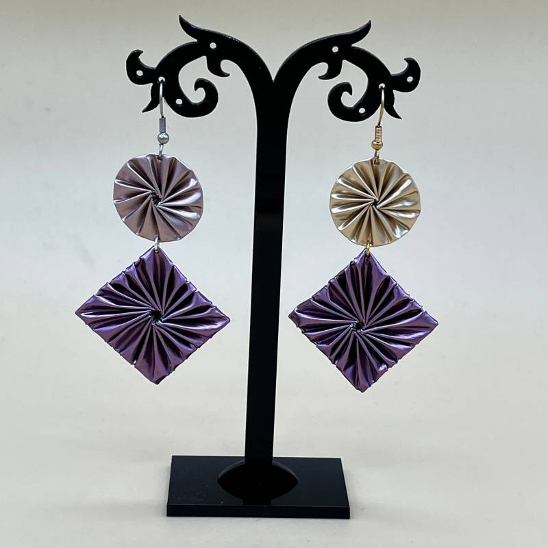 Kaffeekapsel Ohrringe - Statement Lila von BeadNes